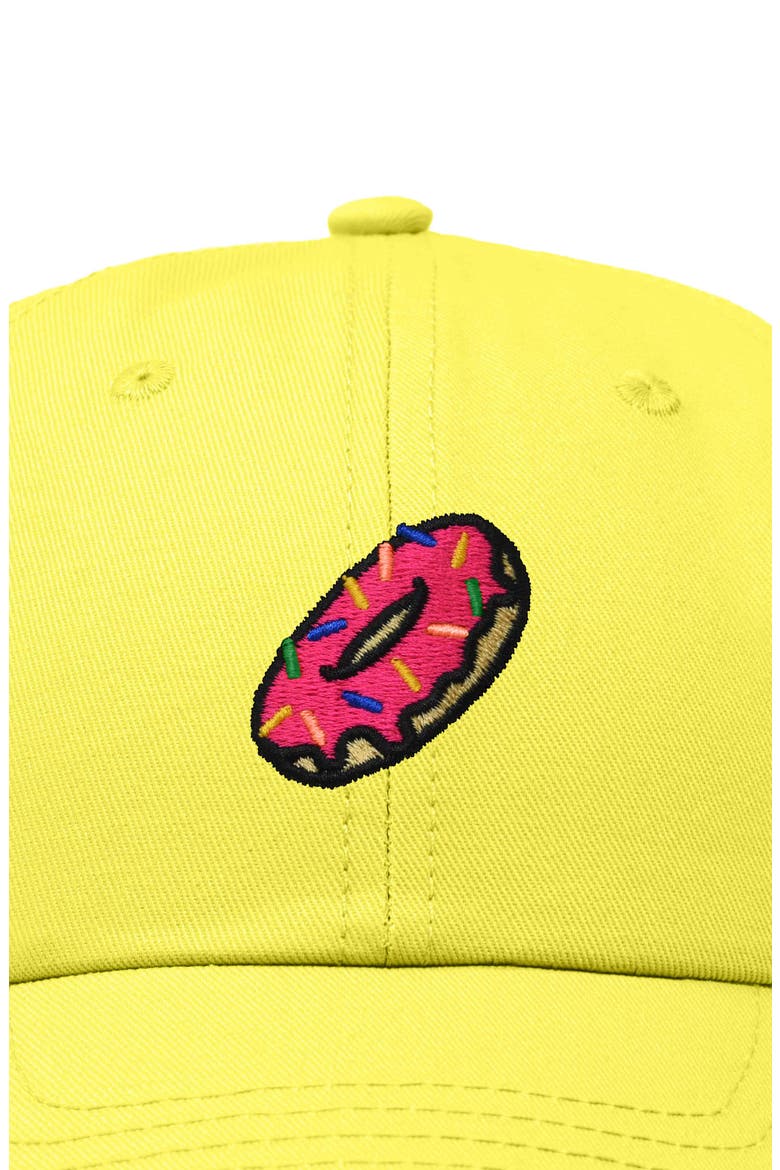 Donut Embroidered Adjustable Cap, Alternate, color, Yellow