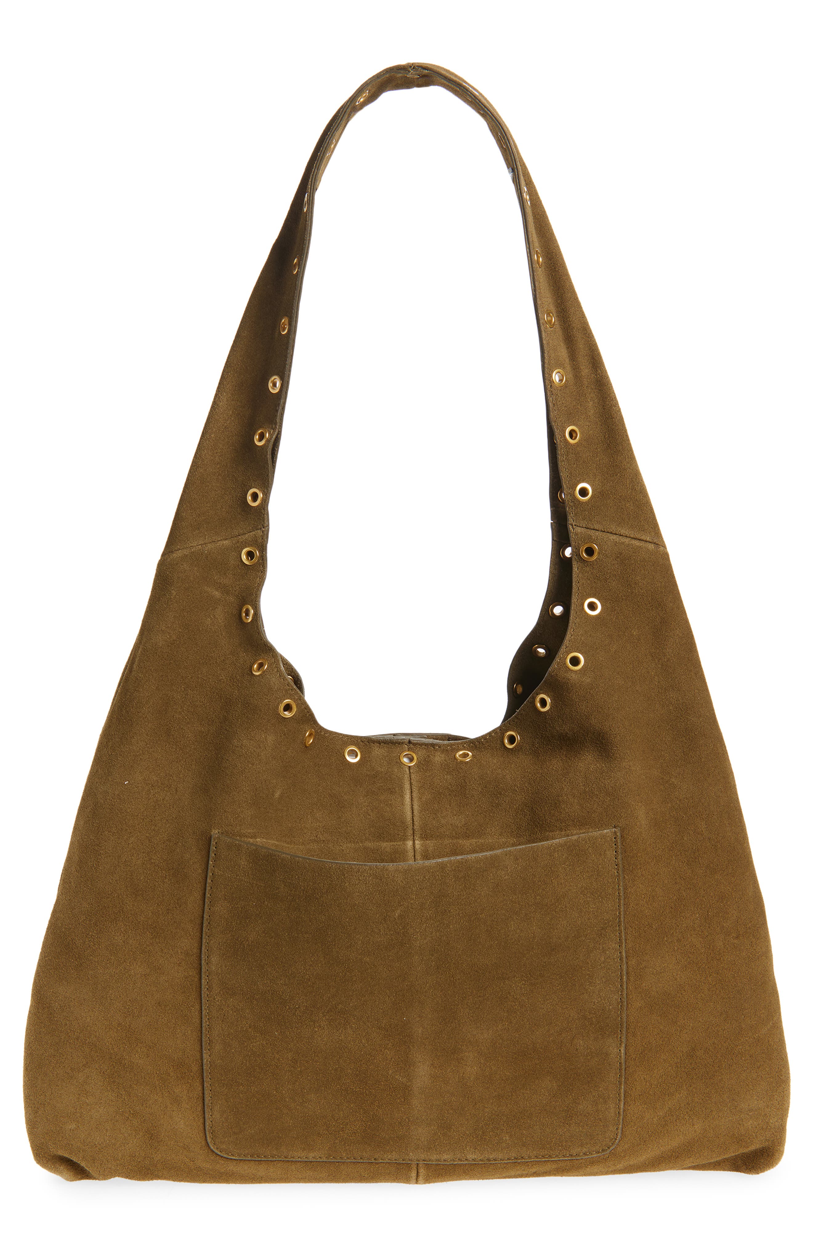 Rebecca Minkoff Industry Suede Slouchy Hobo Bag, Alternate, color, Jungle