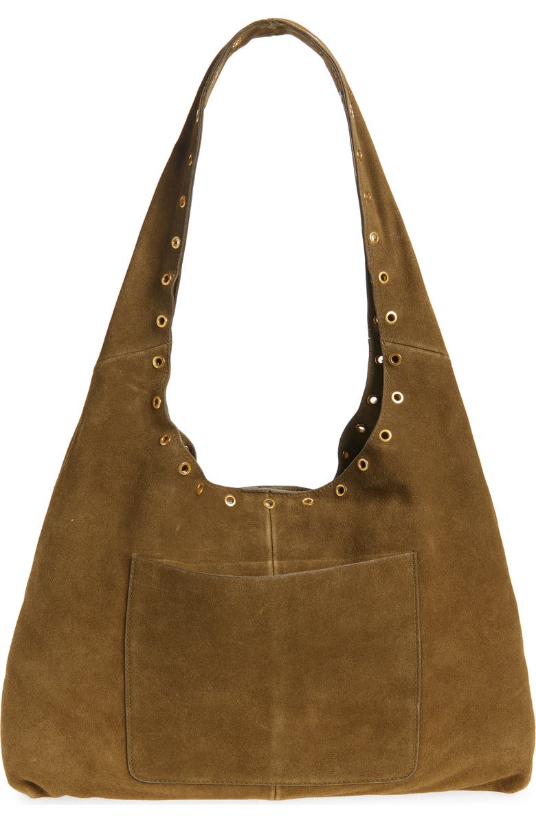Rebecca Minkoff Industry Suede Slouchy Hobo Bag, Alternate, color, Jungle