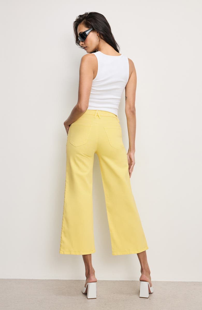 Good American Good Waist Crop Palazzo Jeans, Alternate, color, Lemon003