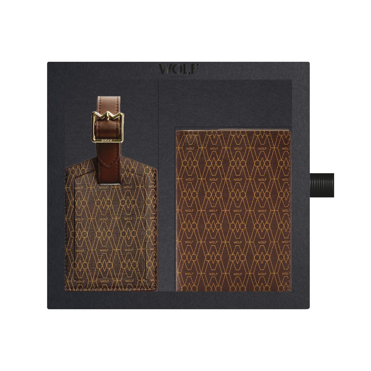 WOLF Signature Passport & Luggage Tag Gift Set, Main, color, Brown