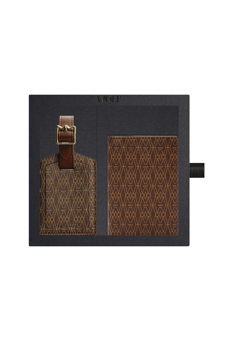 Signature Passport & Luggage Tag Gift Set, Main, color, Brown
