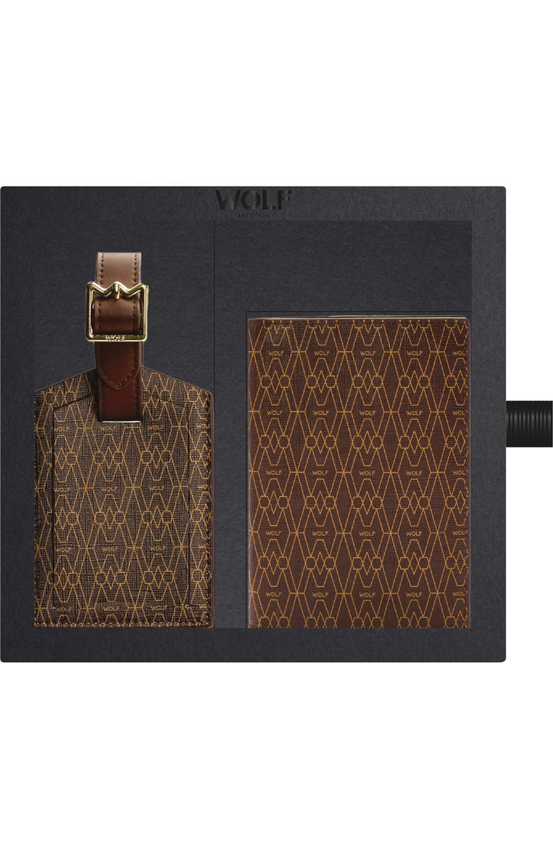 WOLF Signature Passport & Luggage Tag Gift Set, Main, color, Brown