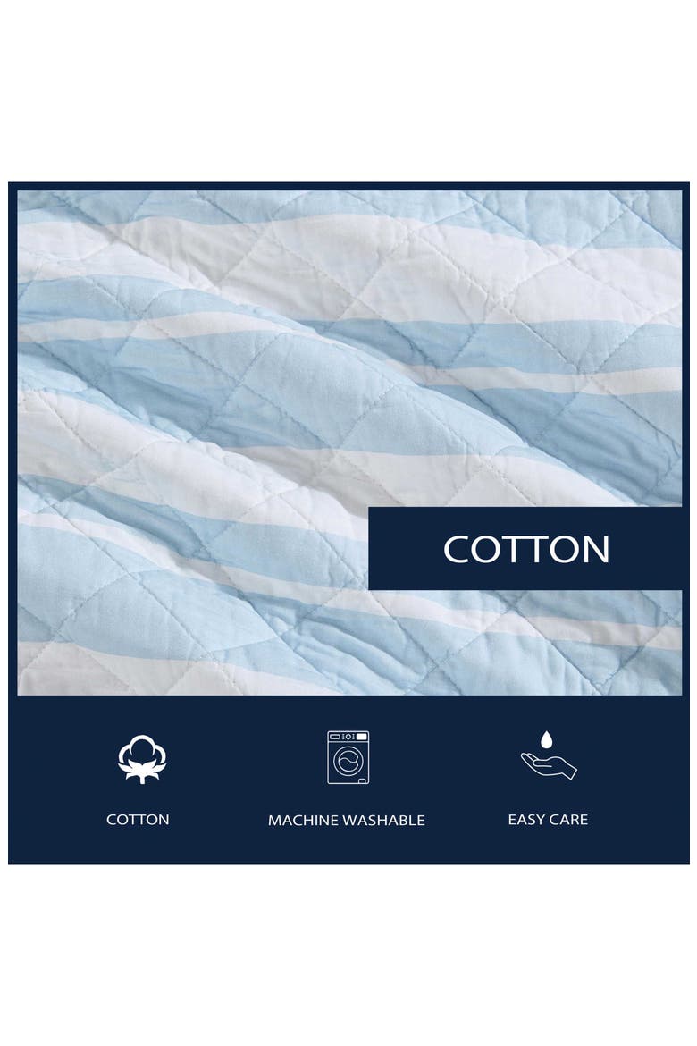 Seafront Stripe Reversible Cotton Quilt Set, Alternate, color, BLUE SEAFRONT STRIPE