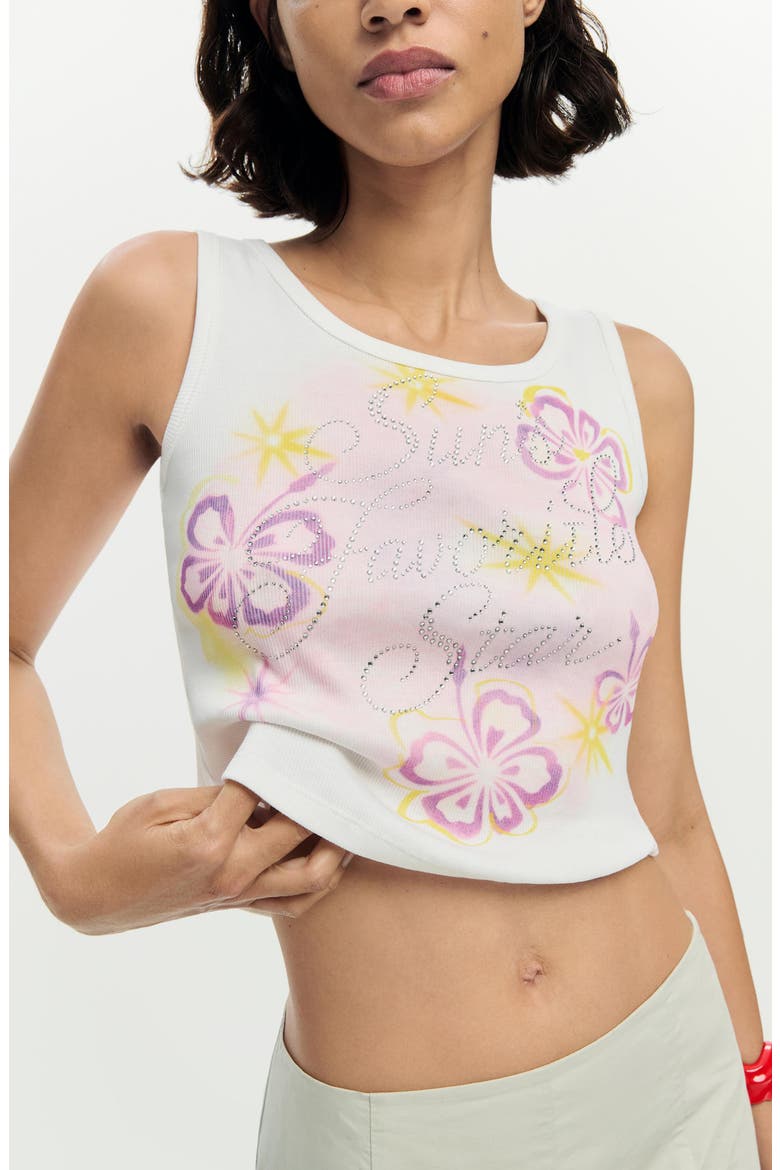 Graphic Crop Top, Alternate, color, WHITE