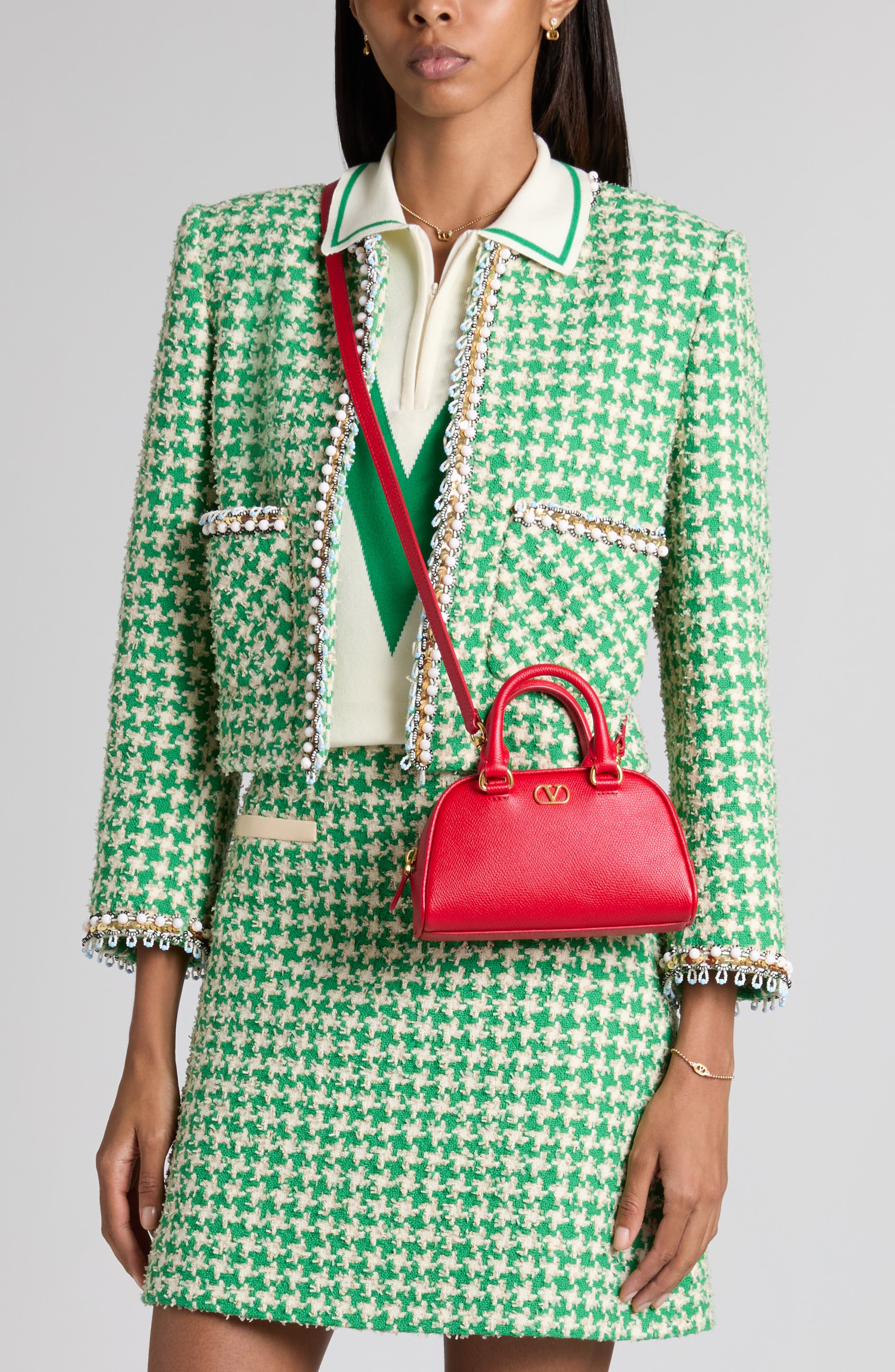 Valentino Garavani Mini Dome VLOGO Signature Top Handle Bag, Main, color, Red