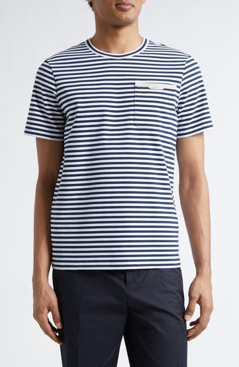 Stripe Stretch Cotton T-Shirt