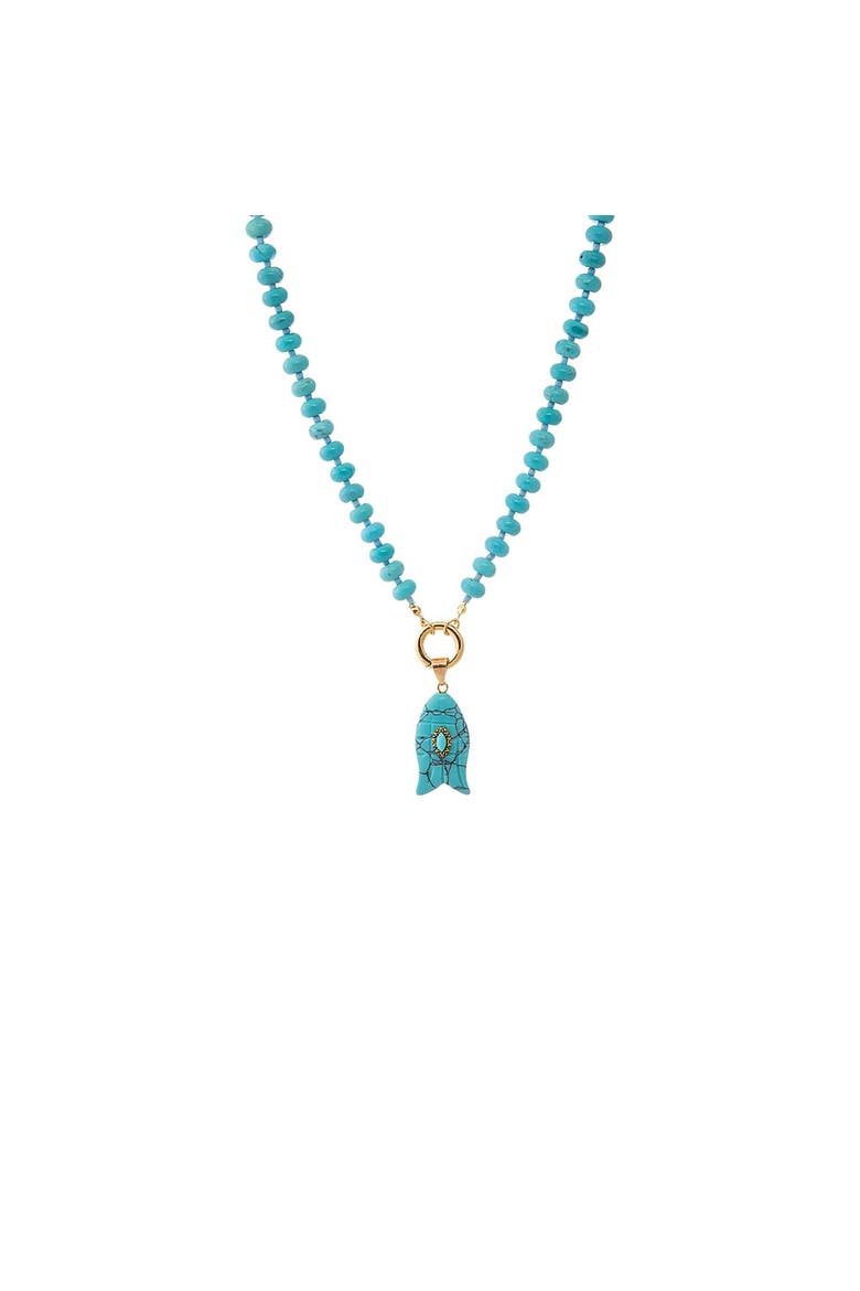 Turquoise Beaded Clicker Necklace, Alternate, color, Turquoise