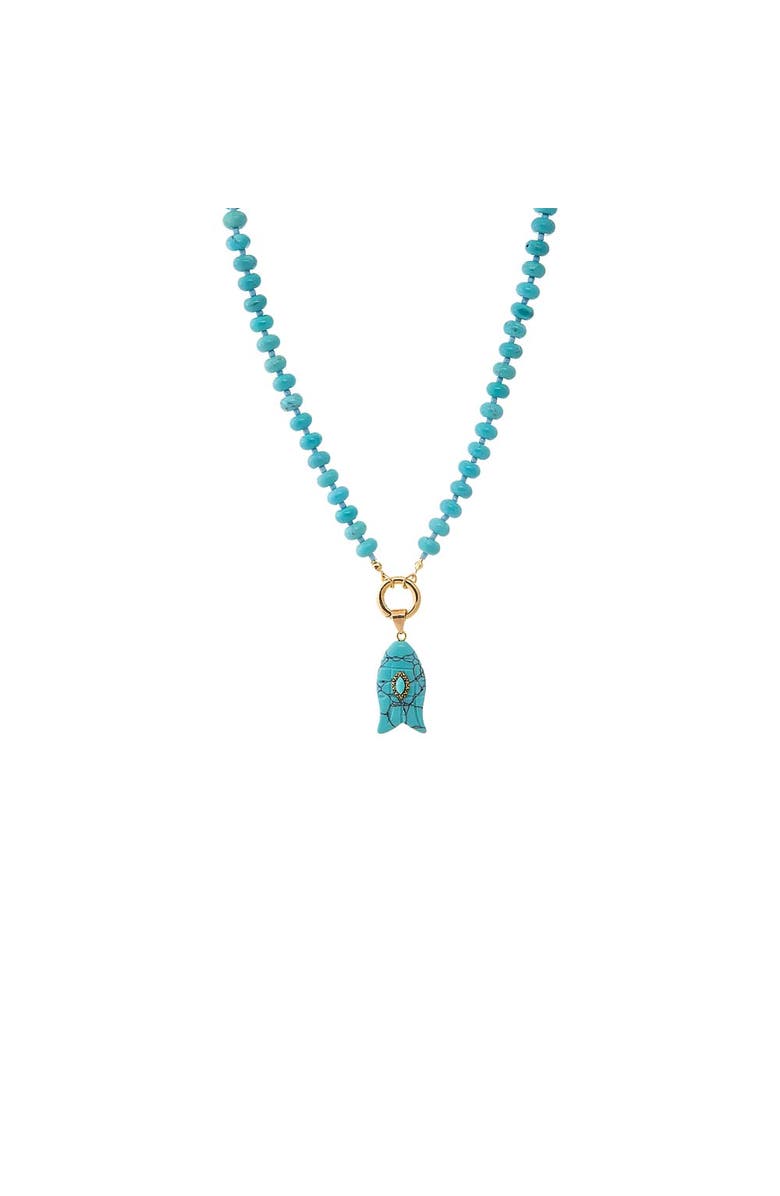 BY ADINA EDEN Turquoise Beaded Clicker Necklace, Alternate, color, Turquoise