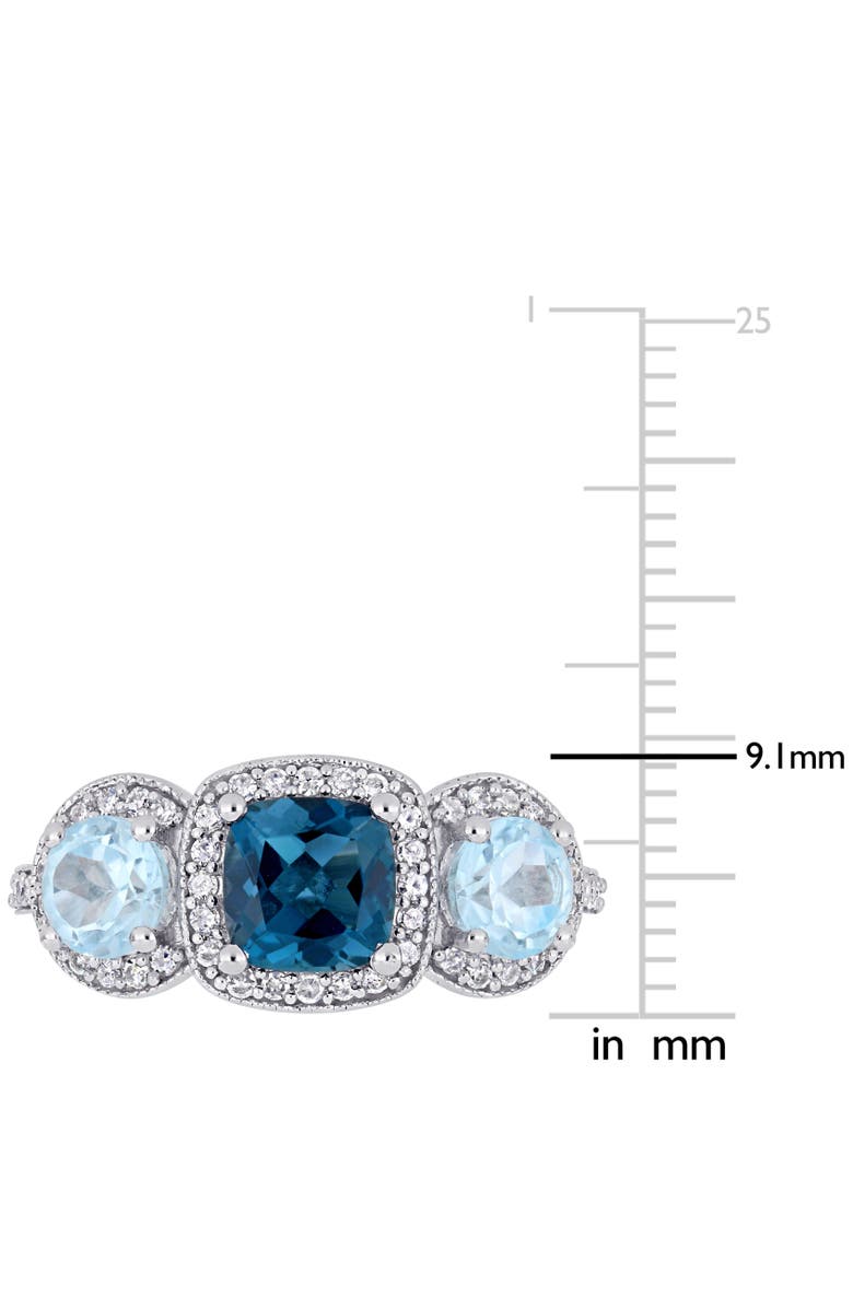 Julianna B. Blue Topaz & Diamond Halo Ring, Alternate, color, Topaz