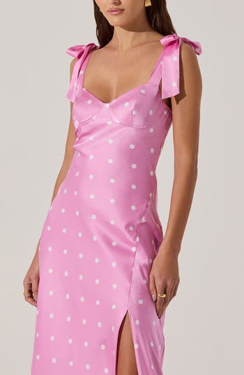 Bow Strap Satin Dress