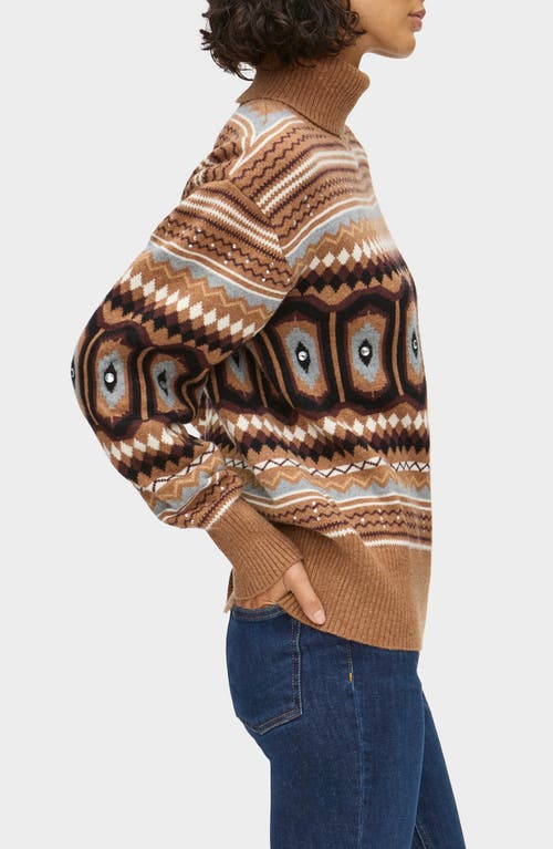 Aligne Christine Fair Isle Sweater Brown In Brown