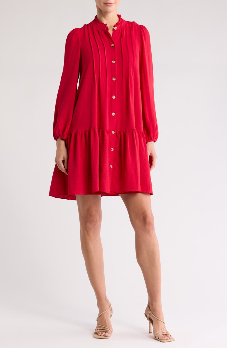 Julia Jordan Pleated Long Sleeve Dress, Main, color, 