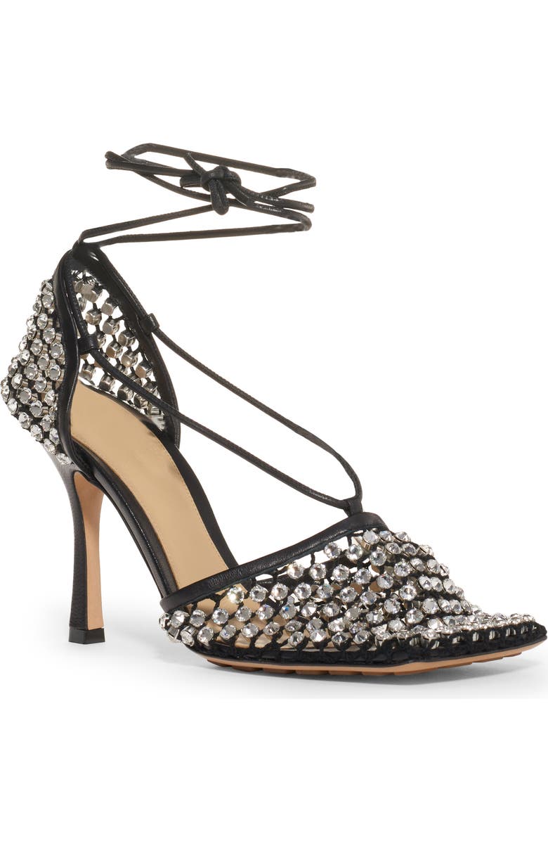 Bottega Veneta Crystal Ankle Wrap Pump, Main, color,