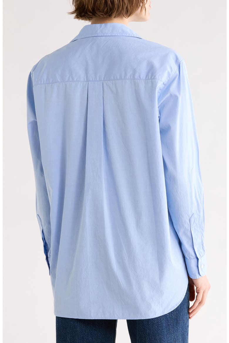 Boyfriend Cotton Button-Up Shirt, Alternate, color, SHIRTING BLUE W/ WHITE BIB