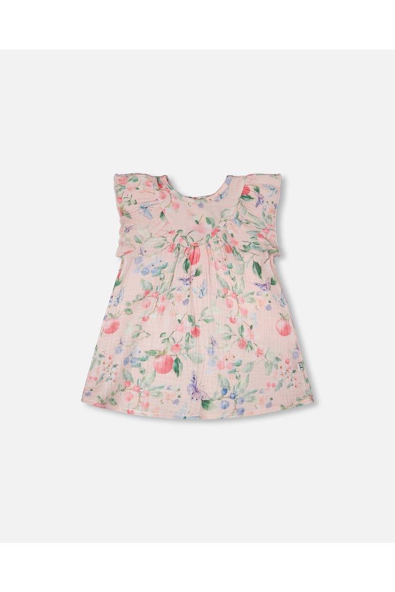 Cotton Muslin Dress and Bloomer Printed Berries Set, Alternate, color, Pink Printed Berries