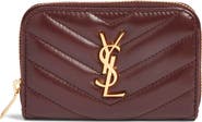 Saint Laurent Cassandre Quilted Card Wallet