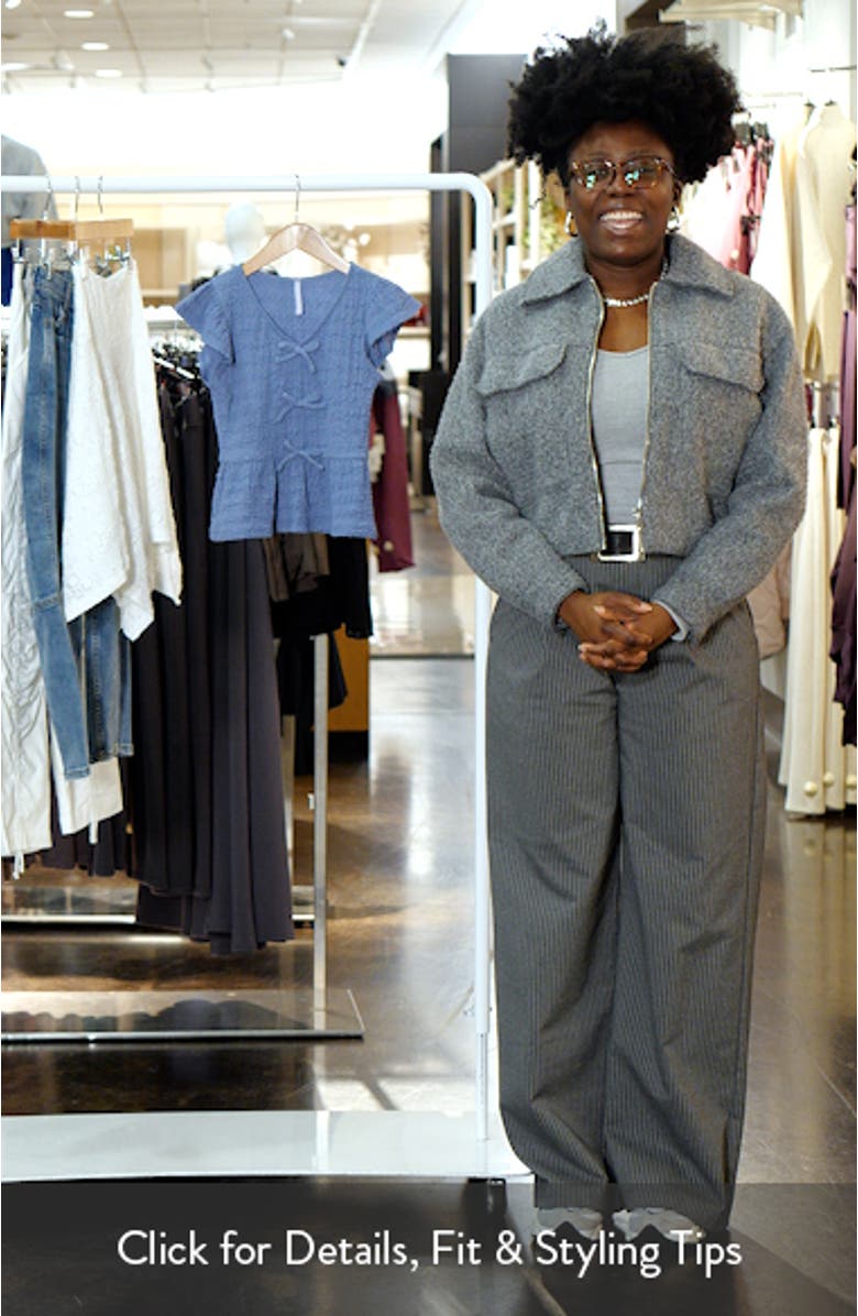 Kids' Flutter Sleeve Bow Trim Top, sales video thumbnail