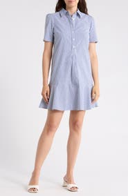 Tommy Hilfiger Ruffle Hem Cotton Shirtdress