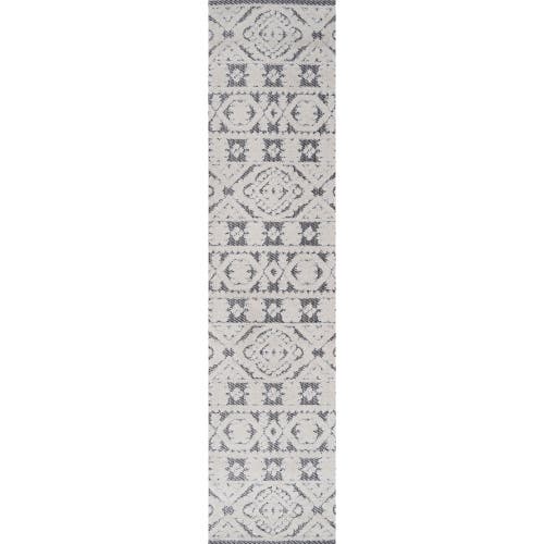 Jonathan Y Citta High-low Pile Mediterranean Tile Indoor/outdoor Area Rug In White/black