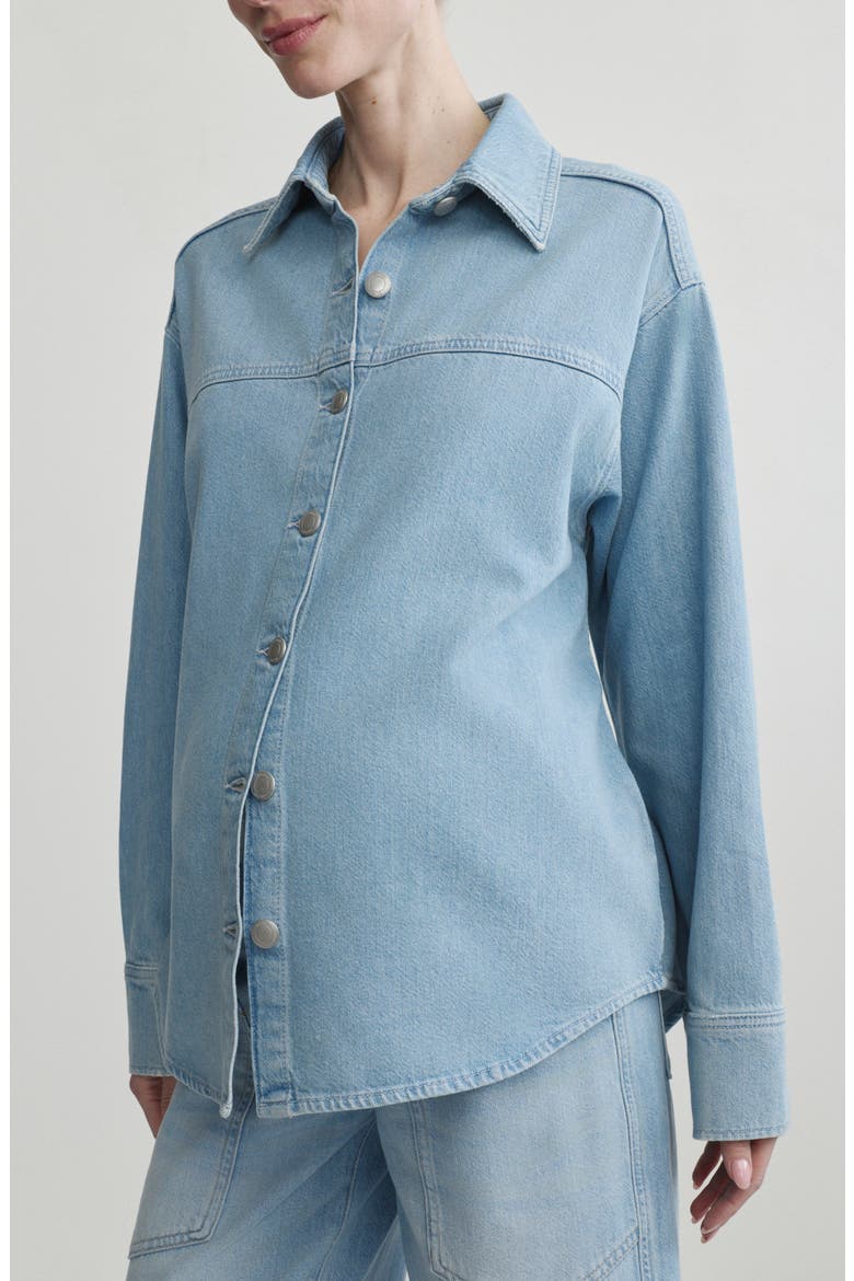 Maternity Addison Overshirt, Main, color, BEACHFRONT AURA