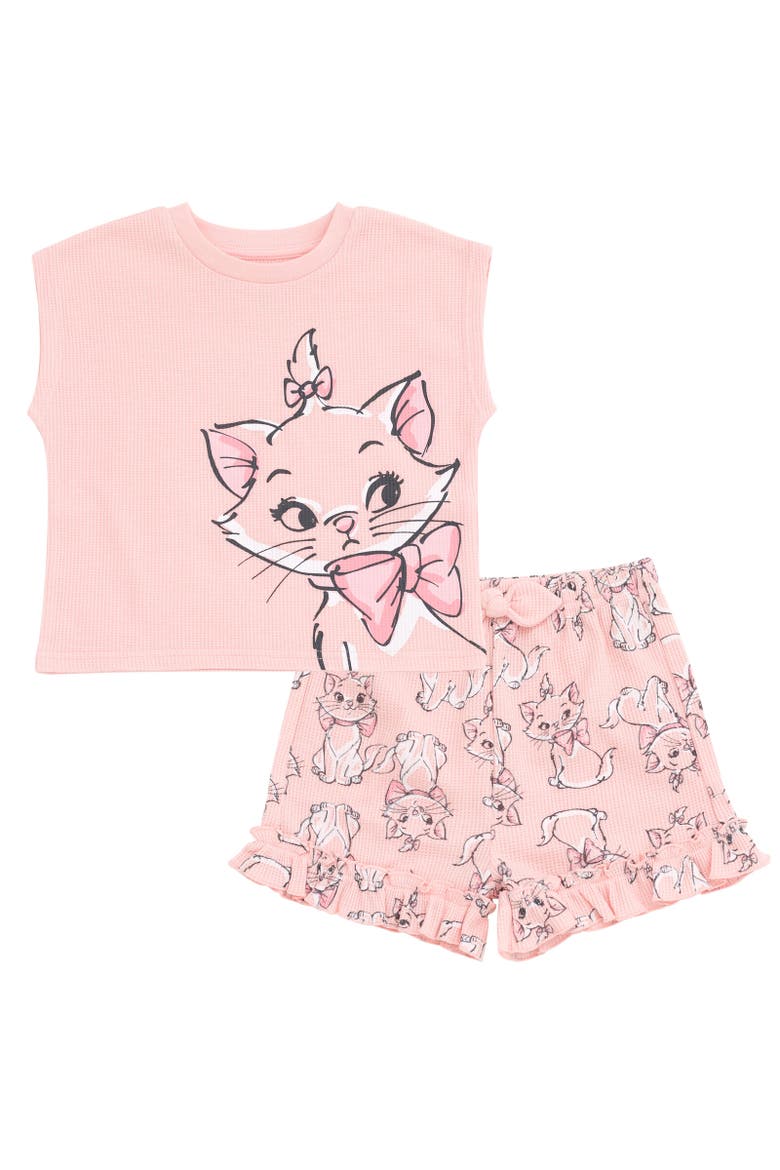 Waffle T-Shirt & Shorts Set, Main, color, Marie Pink Pink