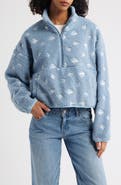 HAPPY CAMP3R Ditsy Blue Elle Fleece Half Zip Pullover