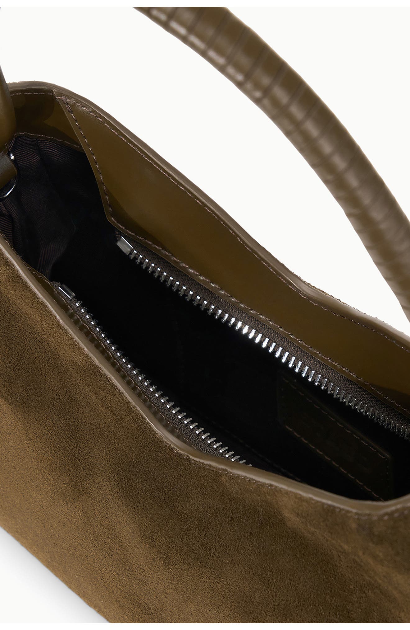 STAUD Valerie Suede Shoulder Bag, Alternate, color, Truffle