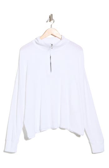 James Perse Half Zip Pullover In White