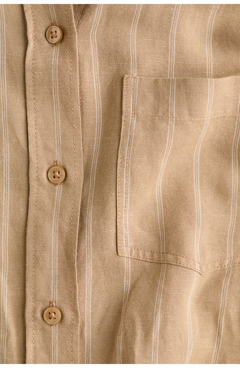 H&M Mama Linen-blend Shirt, Alternate, color, Beige/Striped