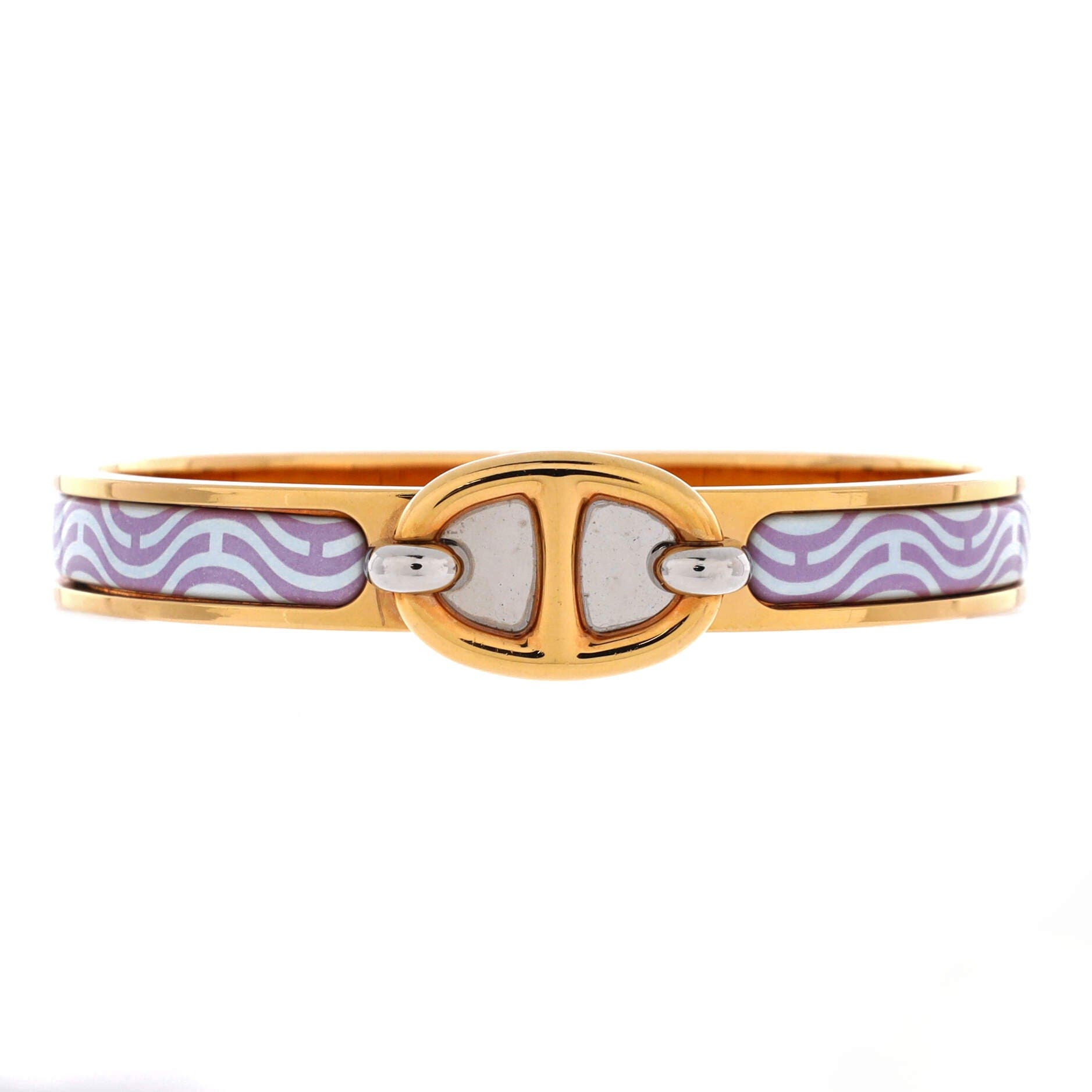 Mini Clic Chaine d'Ancre Bracelet Metal and Printed Enamel, Main, color, Purple