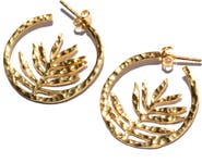 Kiara by Ki-Ele Small Palm Frond Hoop Earrings