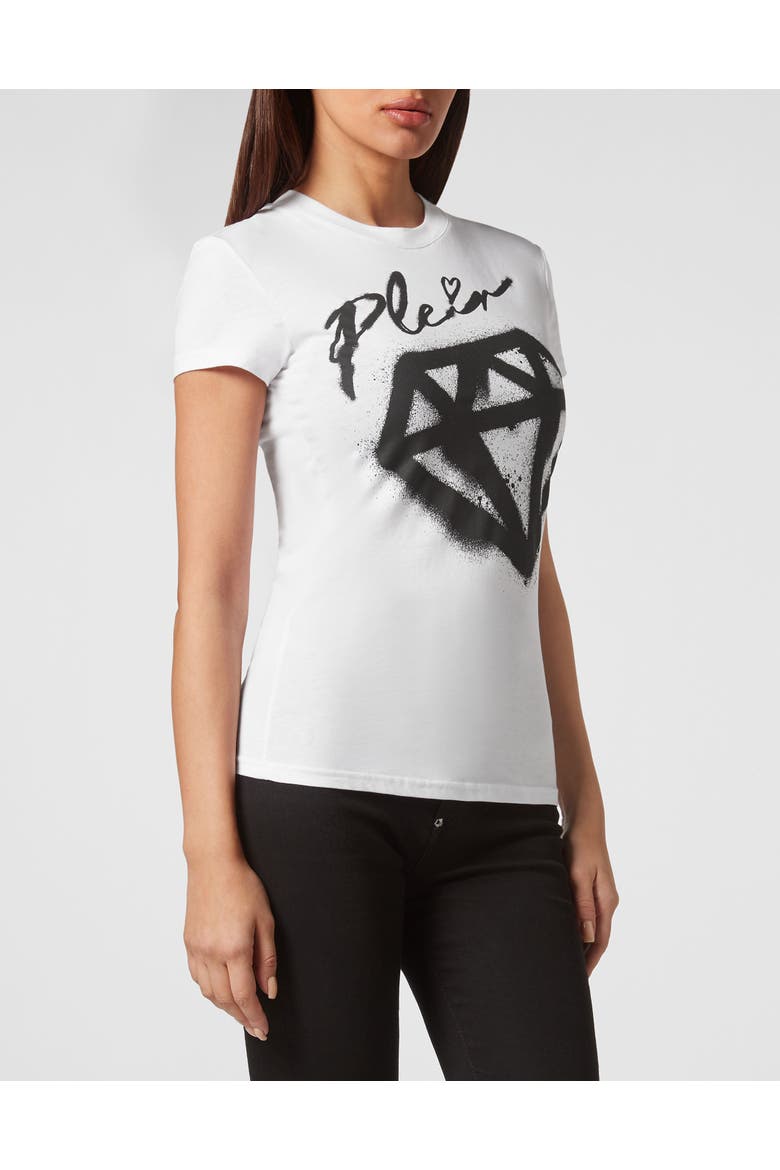T-Shirt Round Neck Women, Main, color, white