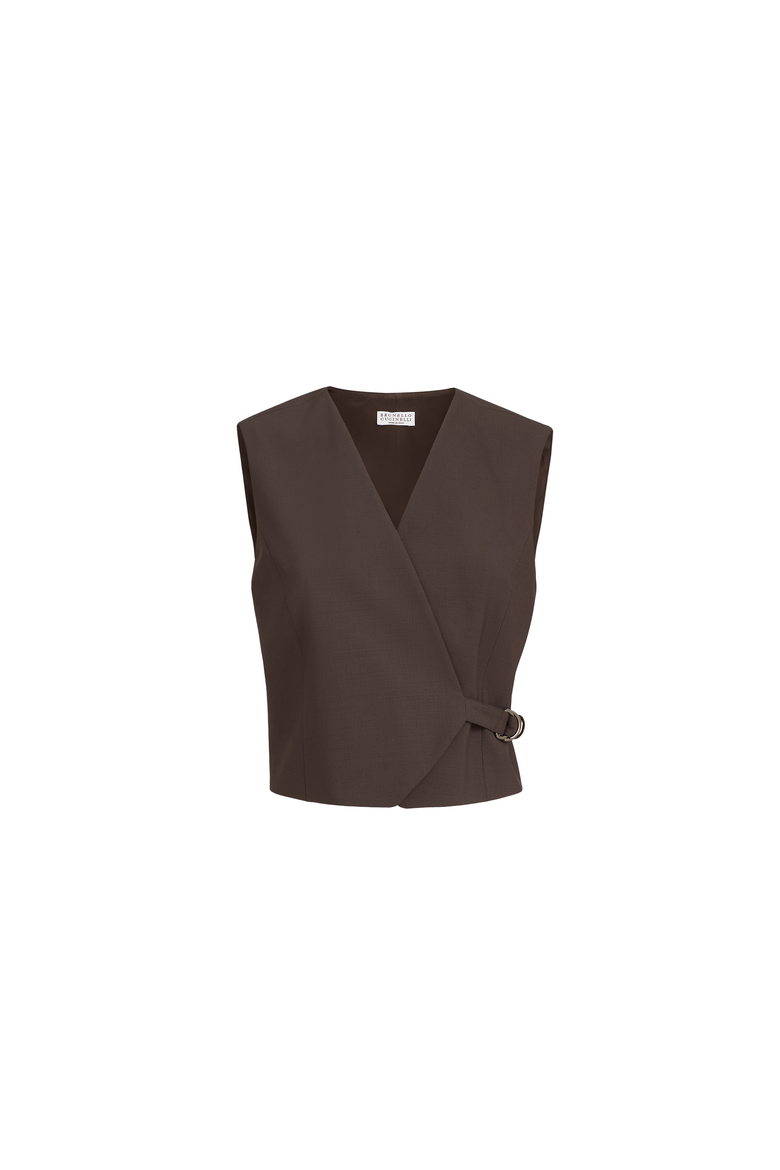 Tropical Luxury wool vest, Alternate, color, Cocoa