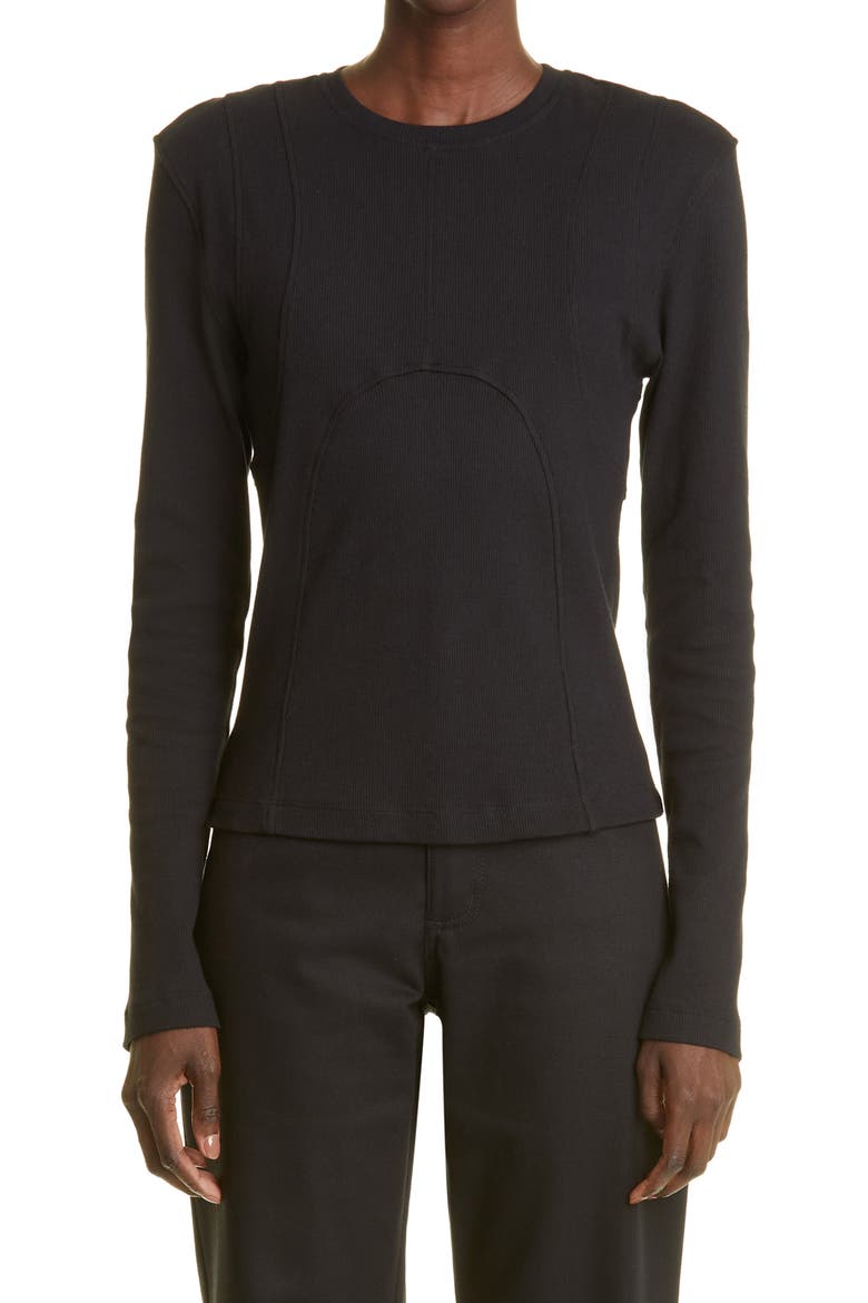Gender Inclusive Dani Fitted Rib T-Shirt, Main, color, BLACK