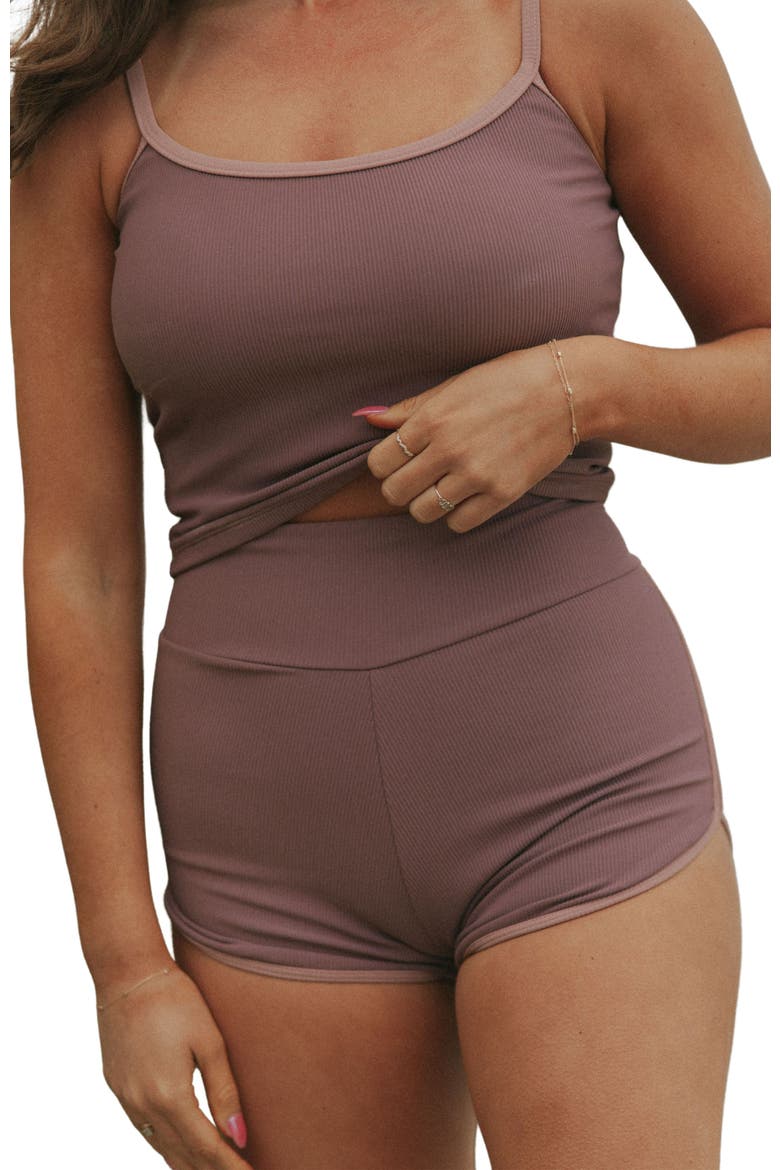 Breeze High Waisted Shorts, Main, color, Purple