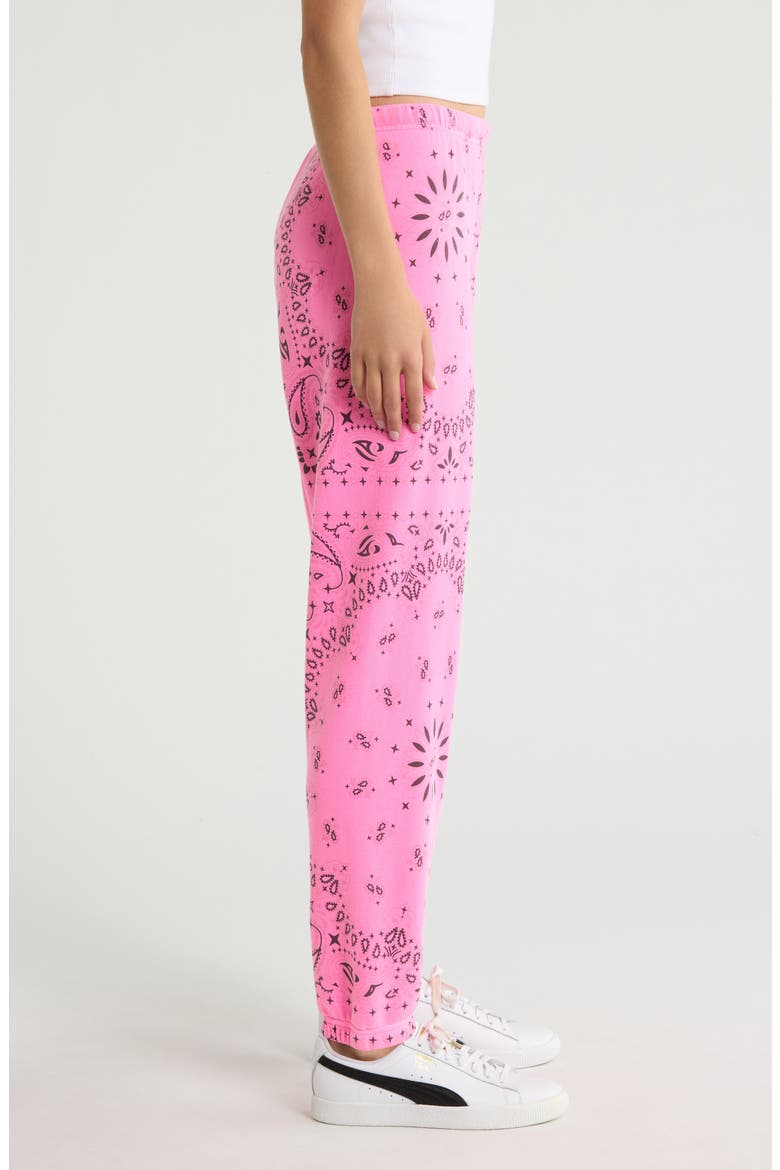 Bandana Print Sweatpants, Alternate, color, NEON PINK