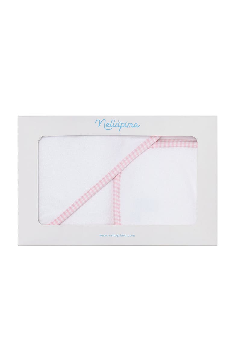 Nellapima Pink Gingham Towel - Baby, Alternate, color, Pink