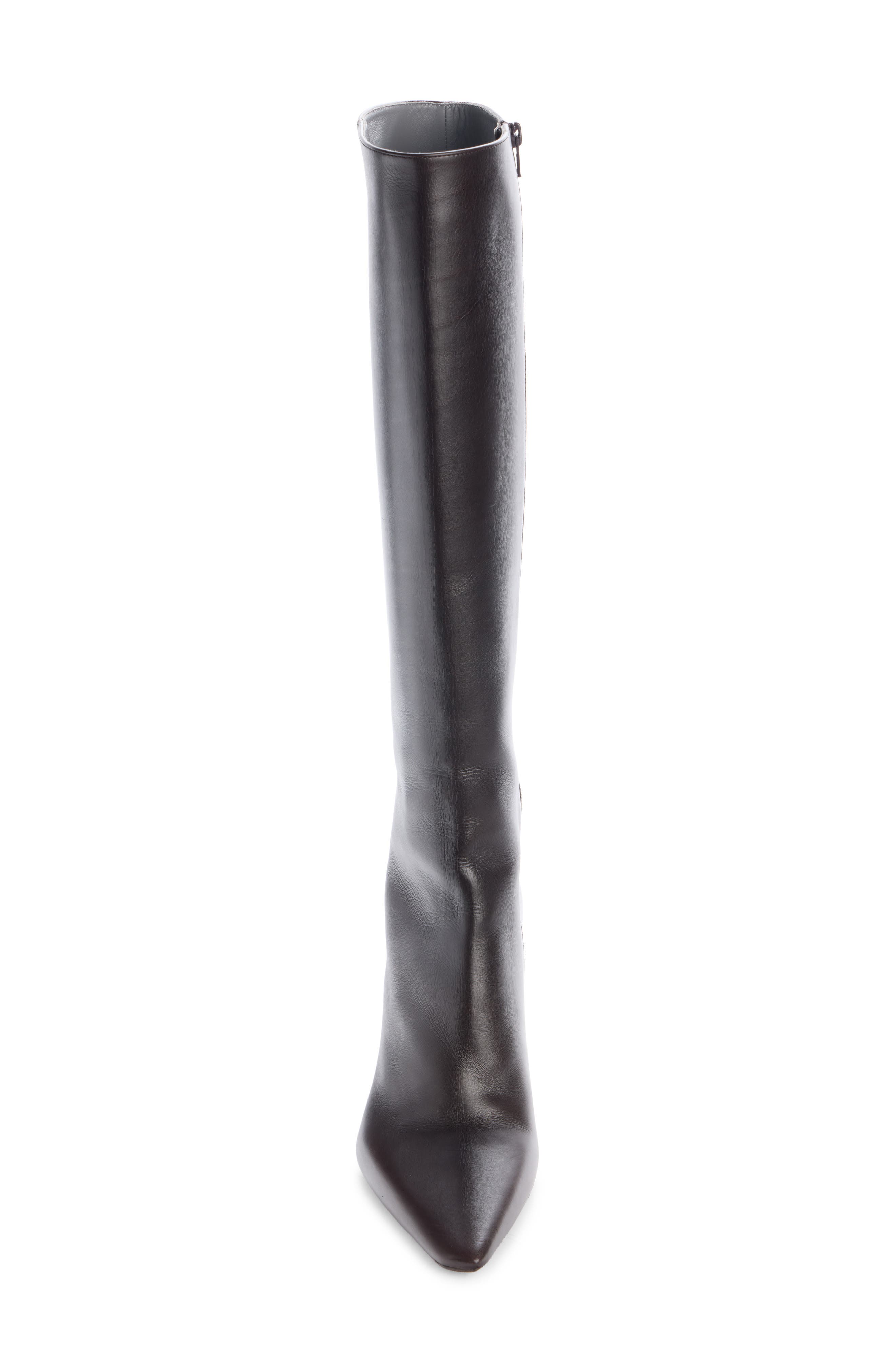 Duchesse Leather Knee High Boot, Alternate, color, 2628 DARK BROWN/ GOLD