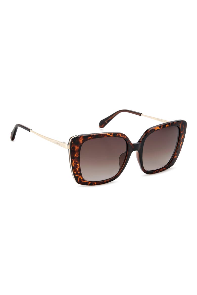 54mm Gradient Square Sunglasses, Alternate, color, HAVANA/ BROWN SF