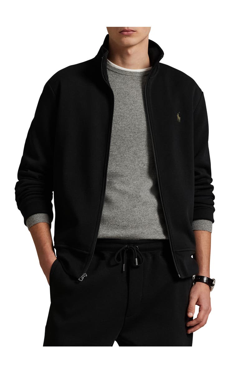 Polo Ralph Lauren Big & Tall Double-Knit Track Jacket, Main, color, Polo Black