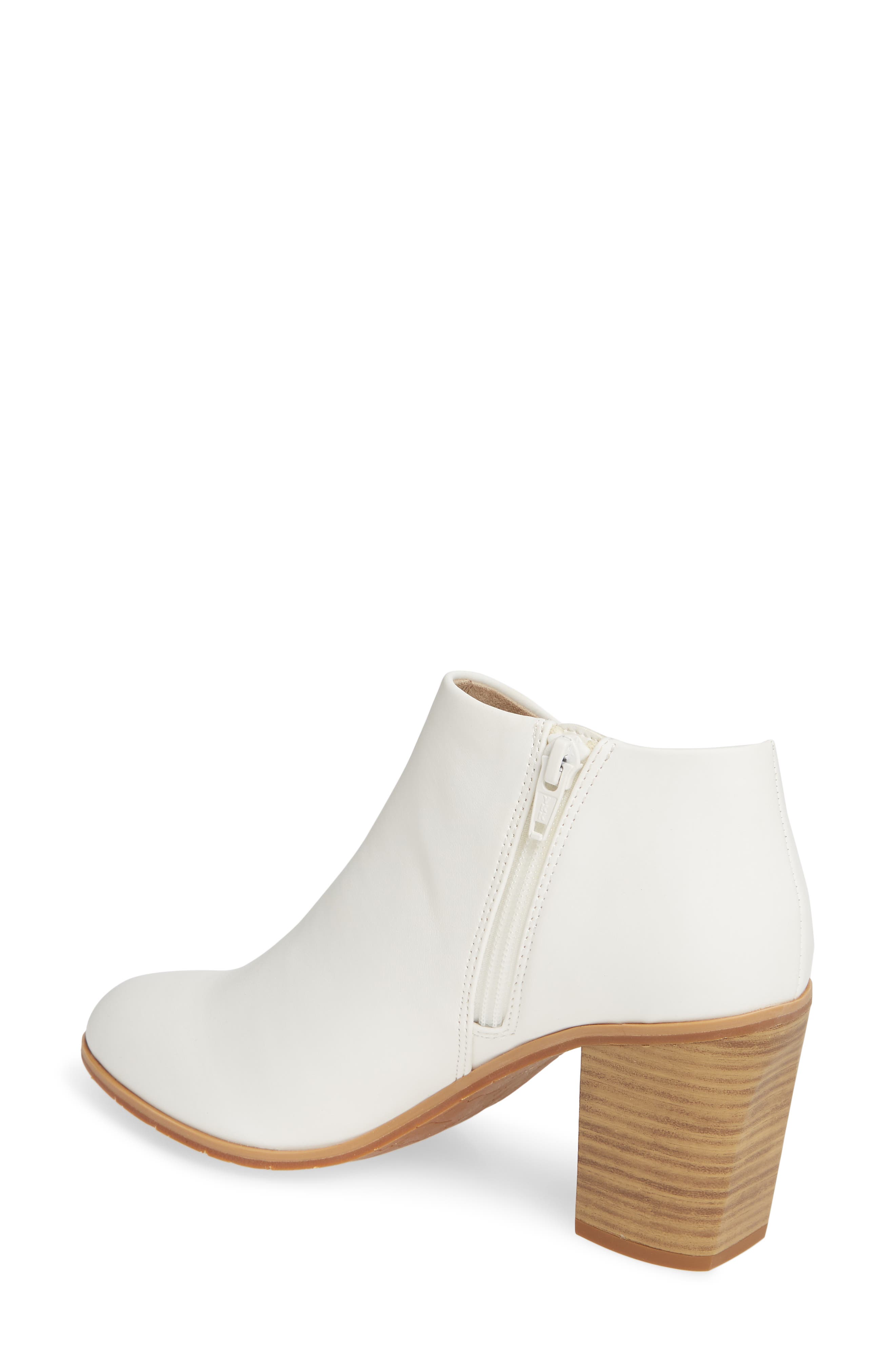 Kettle Vegan Block Heel Bootie, Alternate, color, WHITE FAUX LEATHER