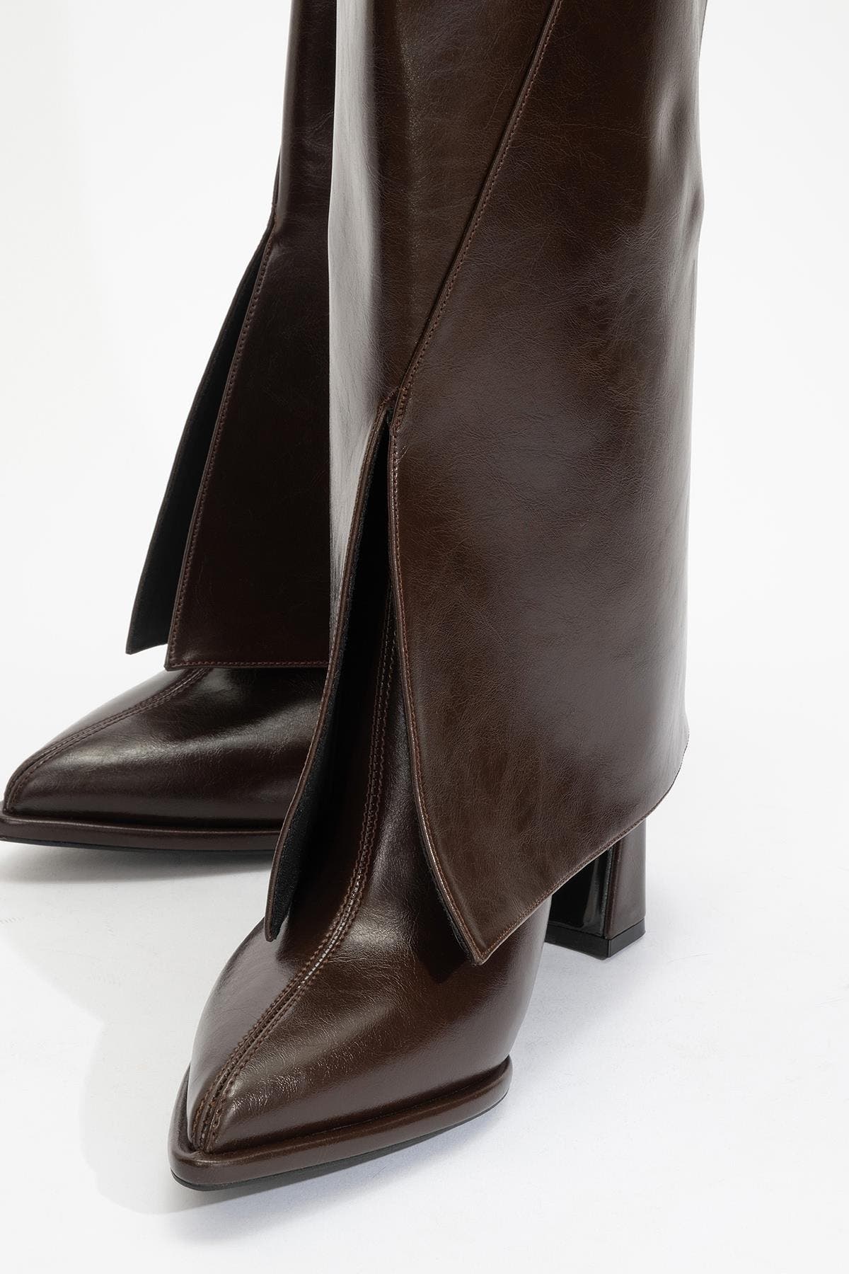 Aja Block Heel Convertible Knee High Boot, Alternate, color, Brown Faux Leather