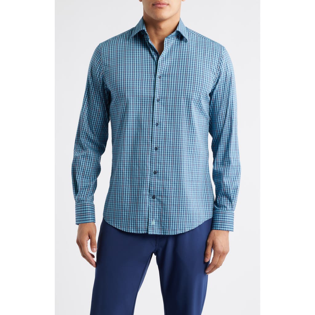 Johnnie-o Kenney Check Stretch Button-up Shirt In Pink