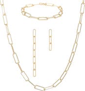 Bearfruit Jewelry Sterling Silver 18k Gold Plated Amelia Chain Jewelry Set Trendy