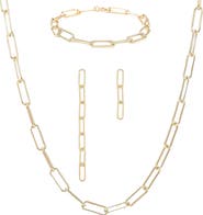 Bearfruit Jewelry Sterling Silver 18k Gold Plated Amelia Chain Jewelry Set Trendy