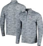 ANTIGUA Men's Antigua Gray Houston Oilers Brigade Throwback Quarter-Zip Top