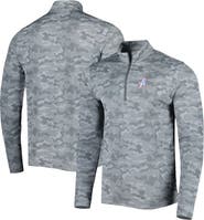 ANTIGUA Men's Antigua Gray Houston Oilers Brigade Throwback Quarter-Zip Top