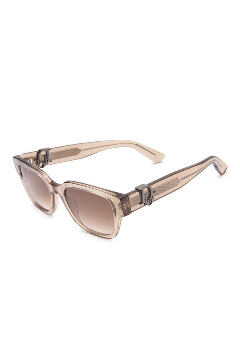 'DiorOblique S1I 53mm Square Sunglasses, Alternate, color, LIGHT BROWN/ GRADIENT BROWN