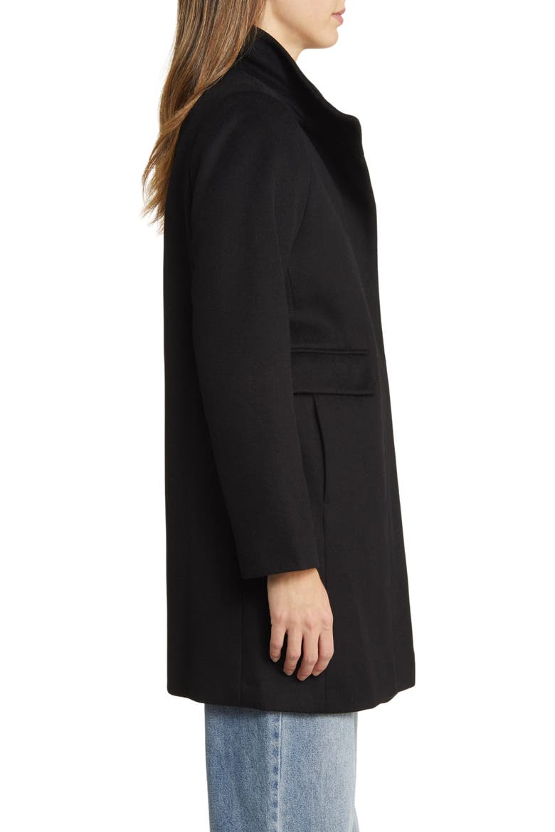 Longline Wool Blend Coat, Alternate, color, BLACK